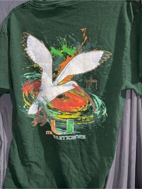 Guy Harvey Green T-Shirt Miami Hurricanes Ibis Large